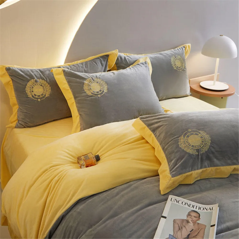 Зимний комплект постельного белья роскошный двухсторонний пододеяльник