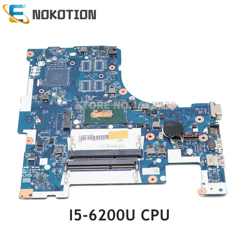 

NOKOTION 5B20K61885 BMWD1 NM-A491 материнская плата для Lenovo 300-17ISK материнская плата для ноутбука SR2EY I5-6200U CPU DDR3L