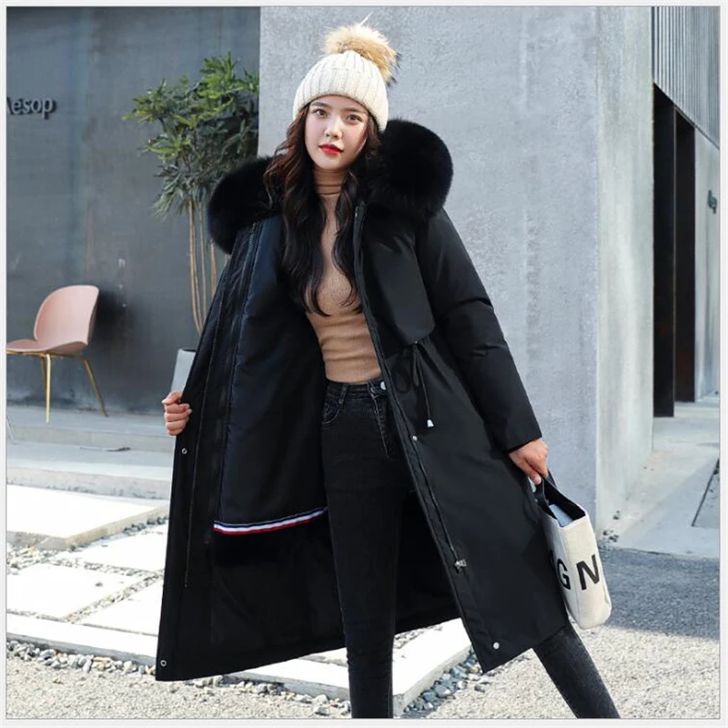 

New Style Trendy Coat Women Winter Jacket Cotton Padded Warm Maxi Coat Ladies Long Coat Parka Femme Removable liner Casaco G717