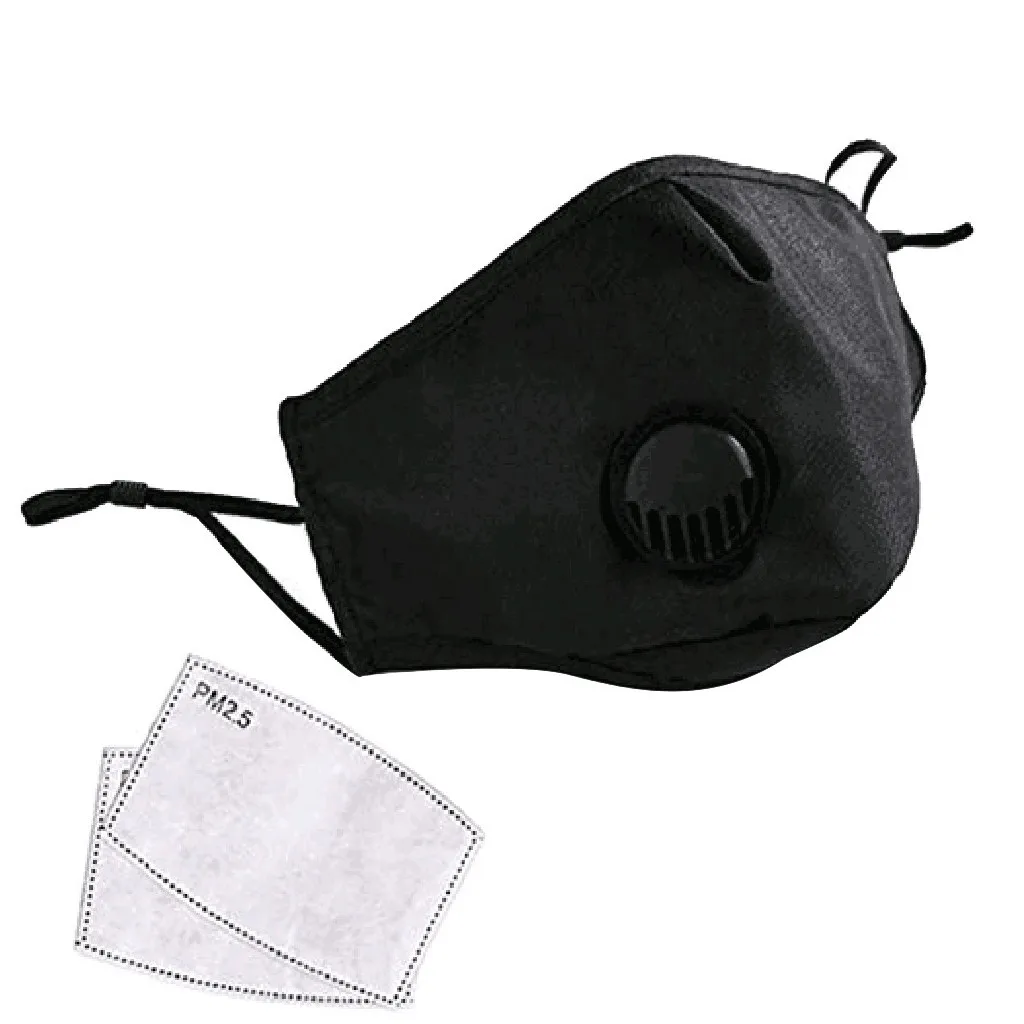 

2PC Reusable Breath Valve Mask Dust Mask with 2X Gasket Foggy Haze Pollution Respirator Washable masque de protection lavable A5