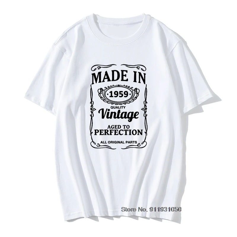 

Made In 1959 T Shirt birthday Present Graphic Unisex Graphic Fashion New Cotton Short Sleeve Novelty Round Neck funny T-shirt