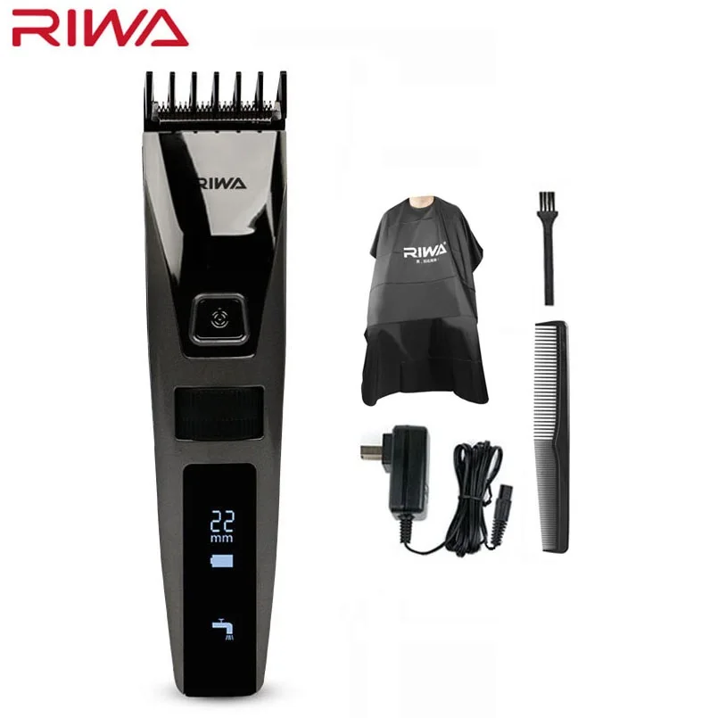 Riwa K3 профессиональная машинка для стрижки волос одна Встроенная расческа перезаряжаемая Водонепроницаемая Мужская машинка для стрижки волос беспроводной ЖК-дисплей