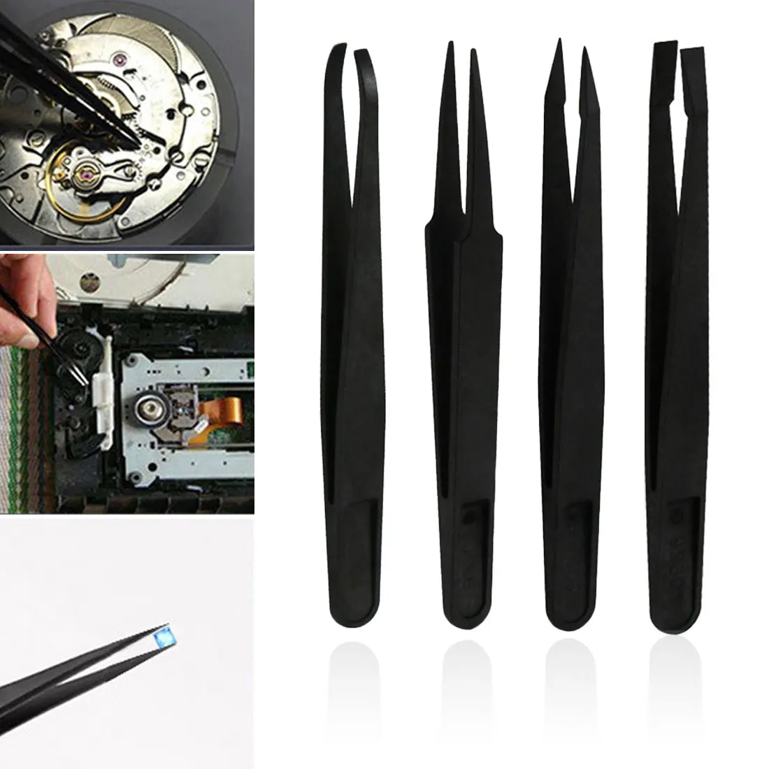 

Anti-static Stainless Steel Tweezers Maintenance Tools Industrial Precision Curved Straight Tweezers Repair Tool