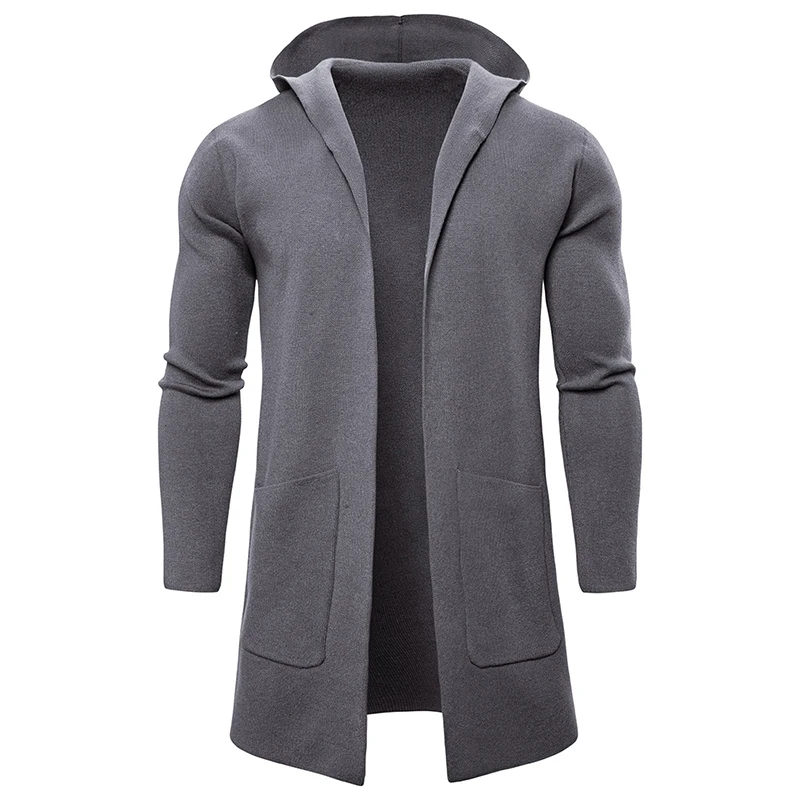 

Мужская длинная трикотажная толстовка, в европейском стиле, американский кардиган