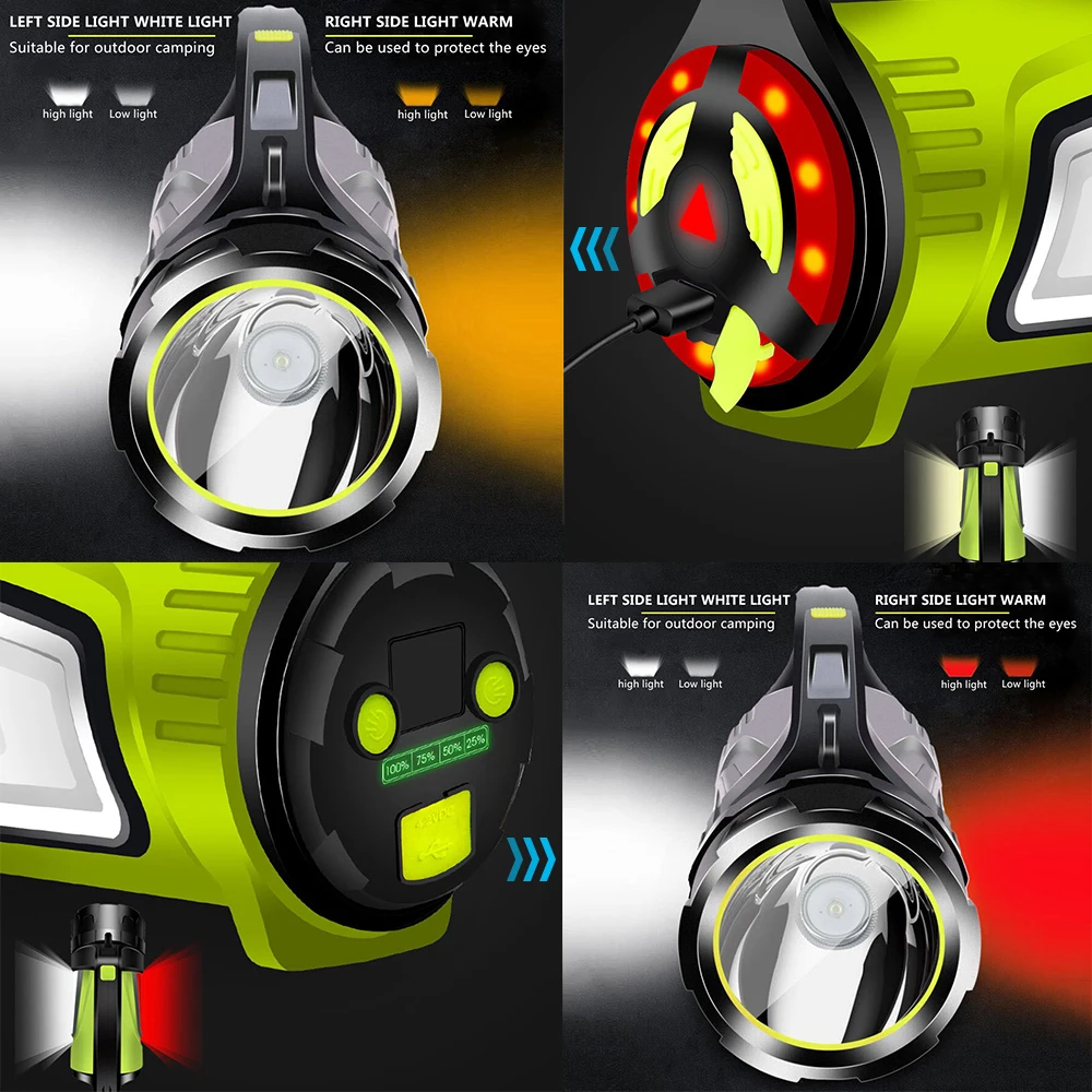 Portable Camping Light USB Rechargeable Handheld Flashlight New Strong Searchlight Outdoor Tent Waterproof Torch | Лампы и освещение