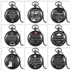 Свадебный юбилей день Святого Валентина пары подарки памятный текст на заказ Печать кварцевые карманные часы я тебя люблю Прямая поставка