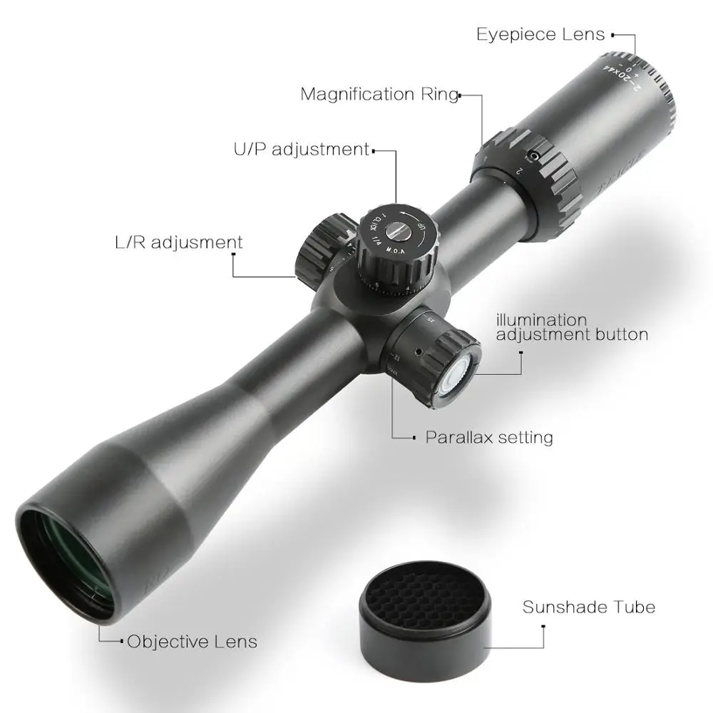 Оптический прицел для охоты TEAGLE 2-20x44 IR R & G с подсветкой подходит 30-06 308 AR15 -