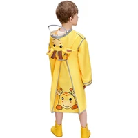 cartoon yellow kids raincoat long rain poncho waterproof suit rain coat jacket boys and girls windbreaker impermeable gift ideas