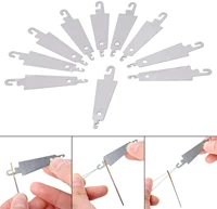 needle threader stainless steel hook needle threader for hand sew ribbon embroidery cross stitch sewing diy tool craft needlewor