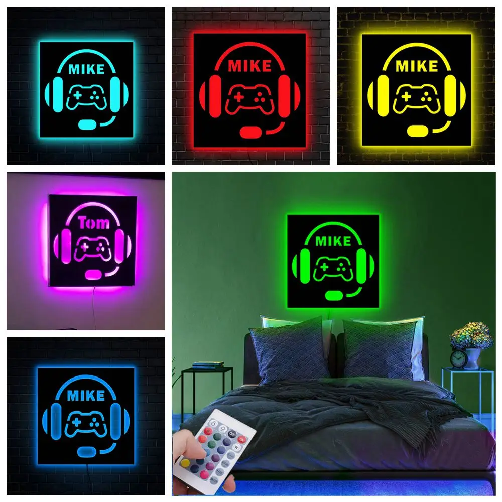 Светодиодный ночник с именем под заказ настенное украшение неоновая деревянная