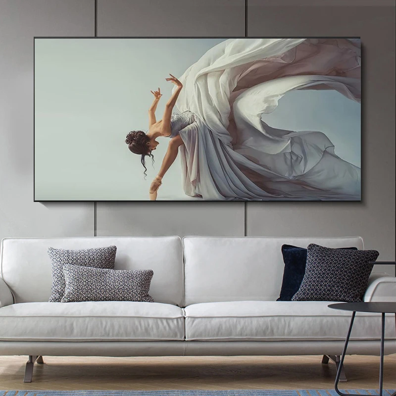

Modern Dance Girl Elegant Dancing Ballerina Oil on Canvas Painting Wall Art Posters and Prints Wall Art Pictures for Living Room
