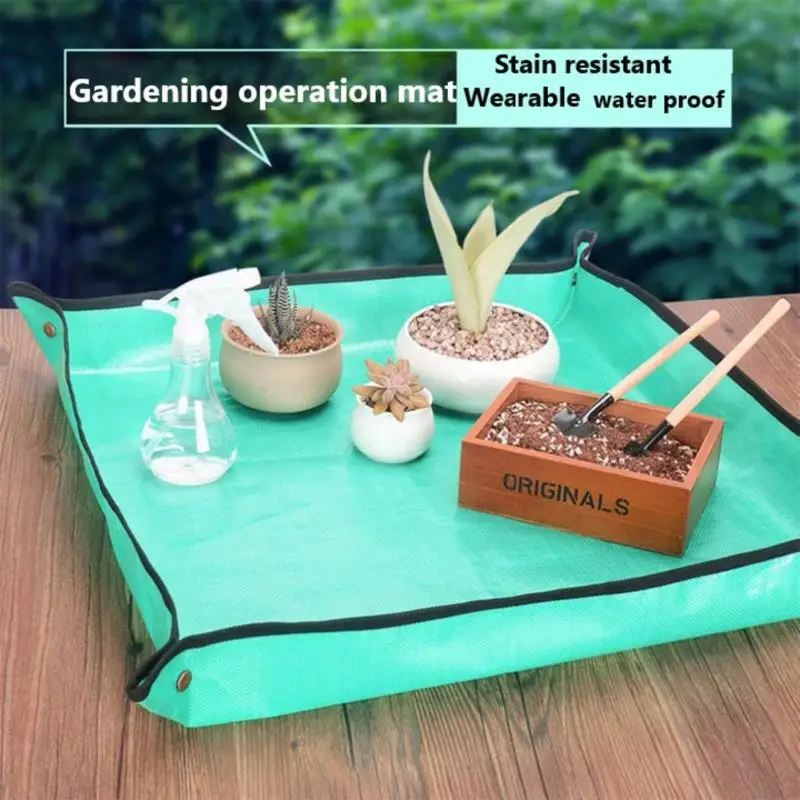 

100x100CM Planting Mat PE Gardening Potting Mat Waterproof Reusable Flower Gardening Mat Transplanting Foldable Cushion Pad Tool