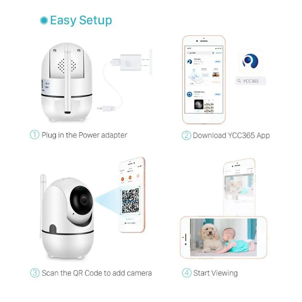 720P Full HD Wireless IP Camera Wifi CCTV Mini Network Video Surveillance Auto Tracking IR Night Vision | Безопасность и защита