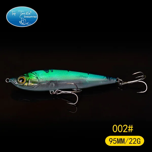 95mm 22g 002 95 мм, 22 г, 80 мм, 14 г, искусственная Тонущая приманка-карандаш, жесткая Рыбацкая приманка, длинная приманка для рыбалки с лазерной росписью, Джеркбейт - Цвет: 95mm 22g 002