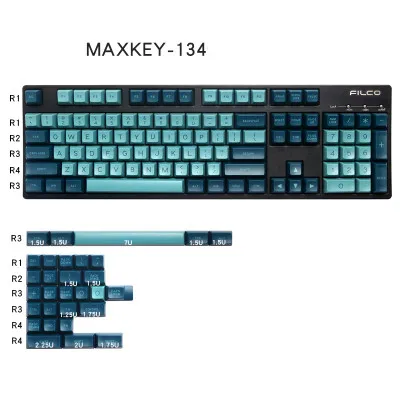 MAXKEY темные ночные клавиши SA Double shot ABS keycap 134 клавиш для MX switch механическая