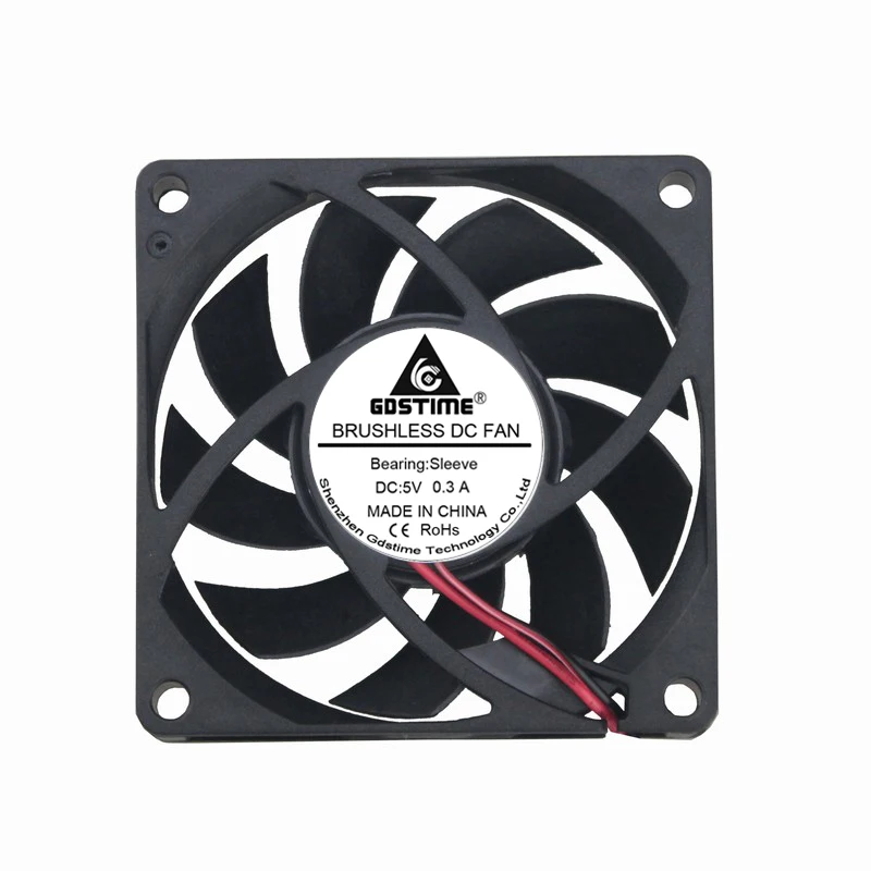 100 шт. Gdstime 2Pin 7 см 70 мм охлаждающий вентилятор 70x70x15 7015s 5V DC бесщеточный осевой