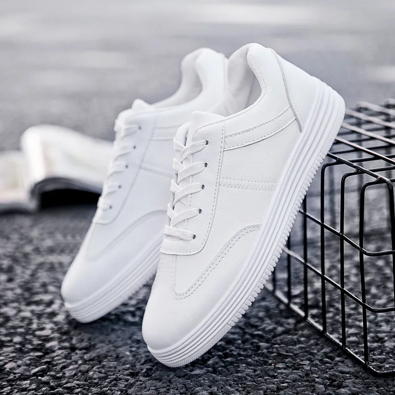 

New Arrival Men White Flat Shoes Lace-up Comfortable Sneaker for male tenis masculino adulto Top Quality Men Casual Shoes