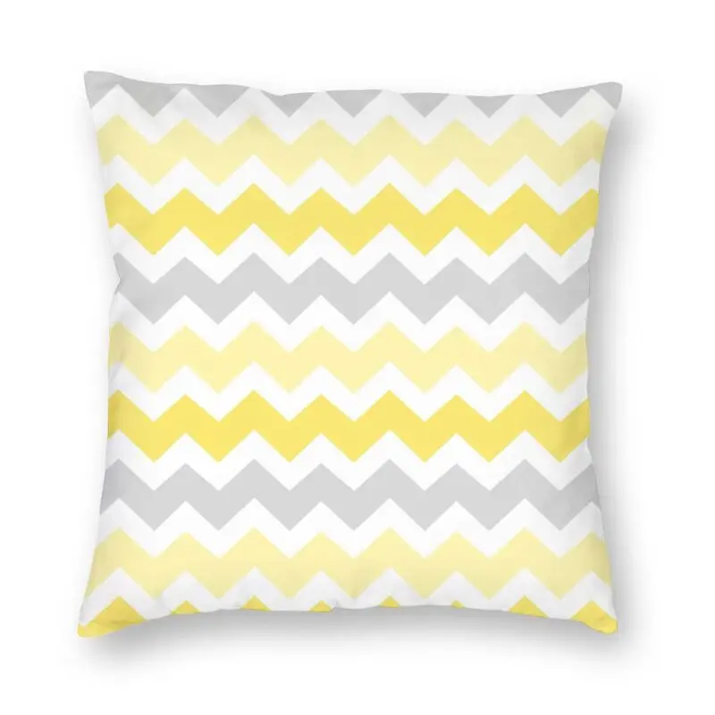 

Yellow Grey Chevron Geometric Pattern Pillowcover Decoration Geometry Cushion Cover Throw Pillow for Sofa Double-sided Printing