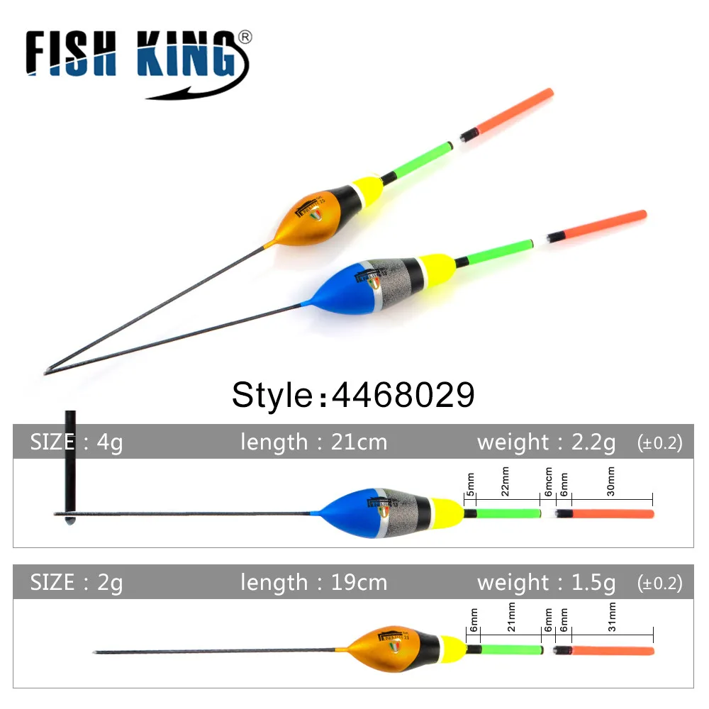 FISH KING 10 шт./лот набор рыболовных поплавков Flutuador разных размеров цвет для карпа