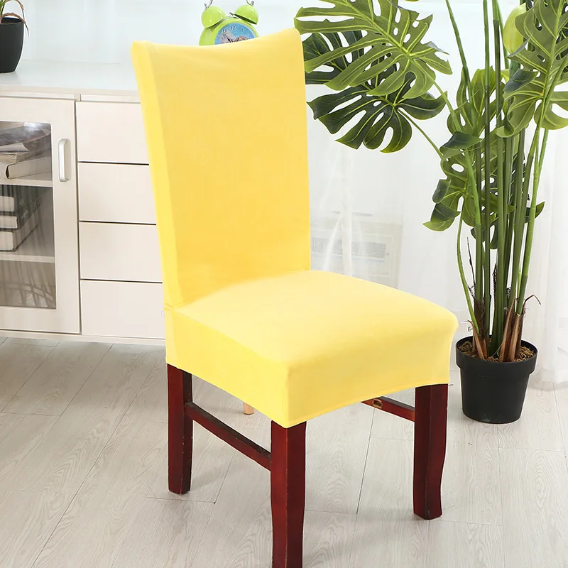 Yellow 2/4/6 шт. спандекс Бархатный Чехол для стула чехол эластичные чехлы на кресла для свадьбы или торжественного случая, Декор для дома отеля чехол funda para silla - Цвет: Yellow