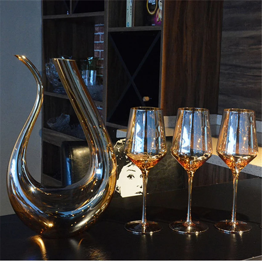 1500 мл Золотой графин ручной работы с кристаллами красного вина бренди