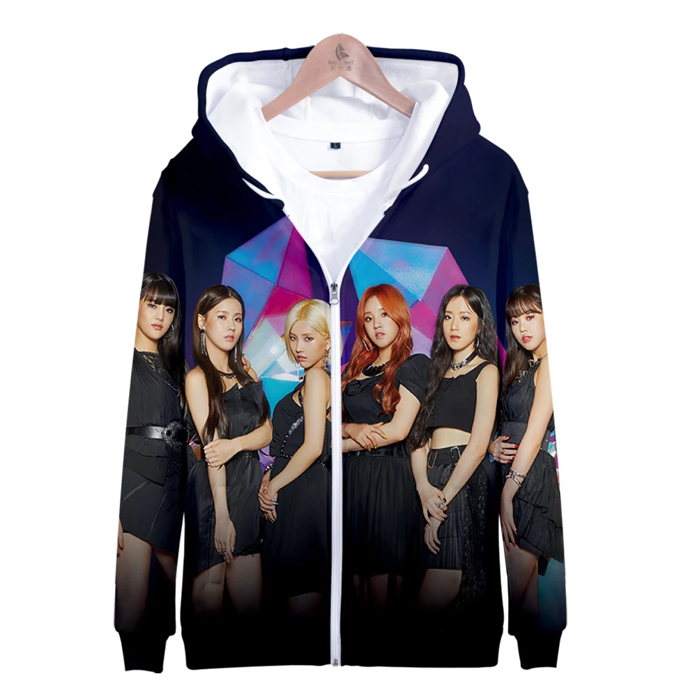 (G)I-DLE South Korean clothes cos coat autumn and winter Zipper hooded sweatshirt unisex parent-child love | Женская одежда