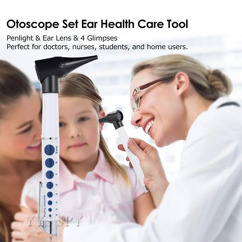 

Portable Penlight Mini Otoscope Endoscope for Doctor Nurse Student Handheld Ear Care Microscope Magnification Otoscopio Tool Set