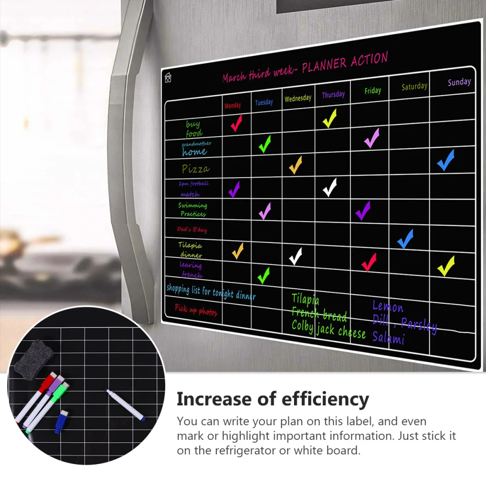 

1 Set Magnetic Plan Sticker Weekly Plan Sticker Schedule Board for Home Office