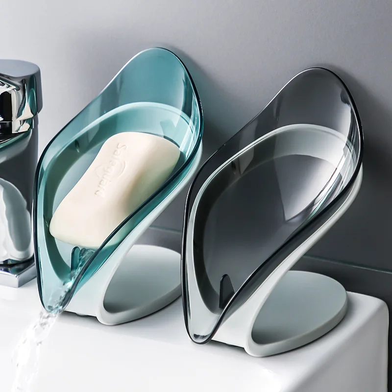 Bathroom Soap Holder Leaf Shape Box Kitchen Dish Storage Non-slip Drain Case Container accessorie | Дом и сад