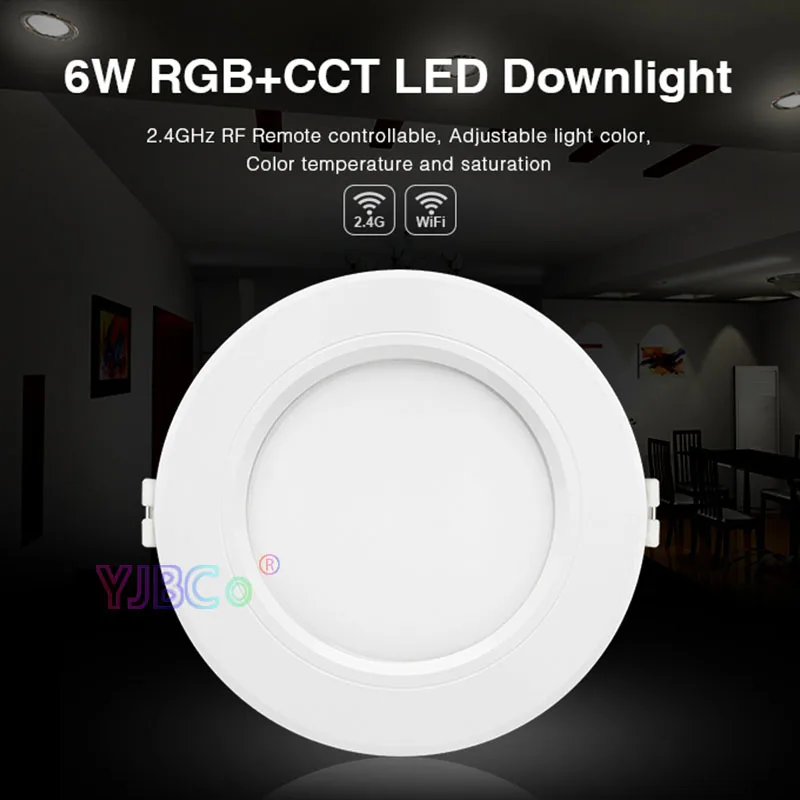 Miboxer FUT068 6 Вт AC100V 240V RGB светодиодный светильник круглый Яркость Регулируемый 110V