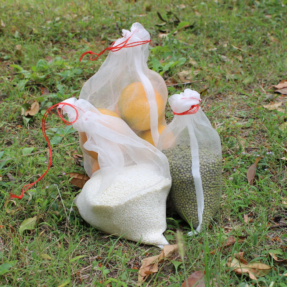 

Nylon Grow Fruit Protection Bags With Drawstring For Protecting Plant Flower Vegetable Reusable Mesh Protect Bag Pest Control