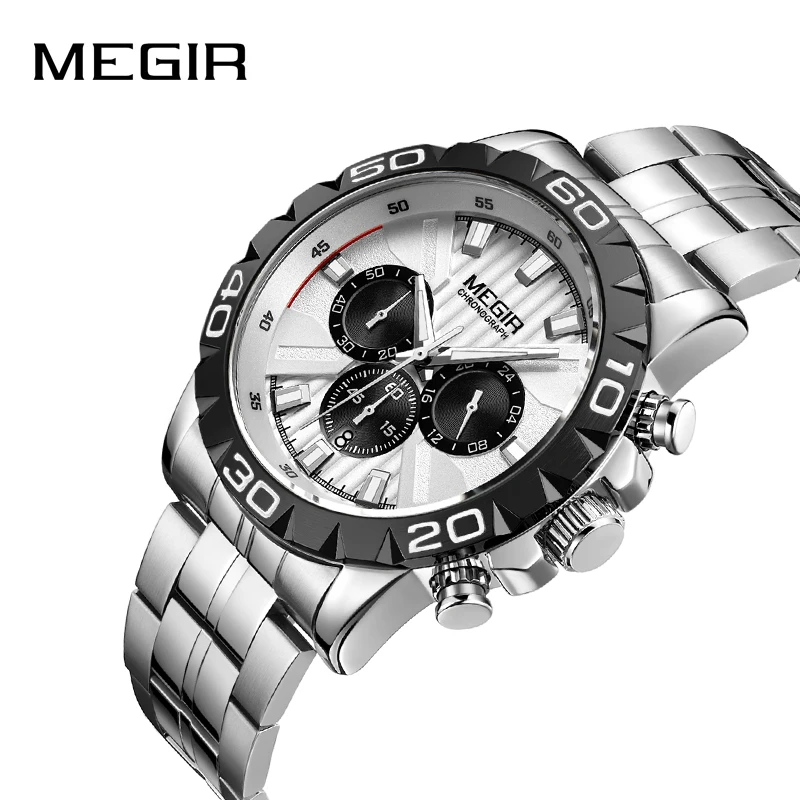 Часы наручные MEGIR Мужские кварцевые брендовые Роскошные водонепроницаемые до 30 м