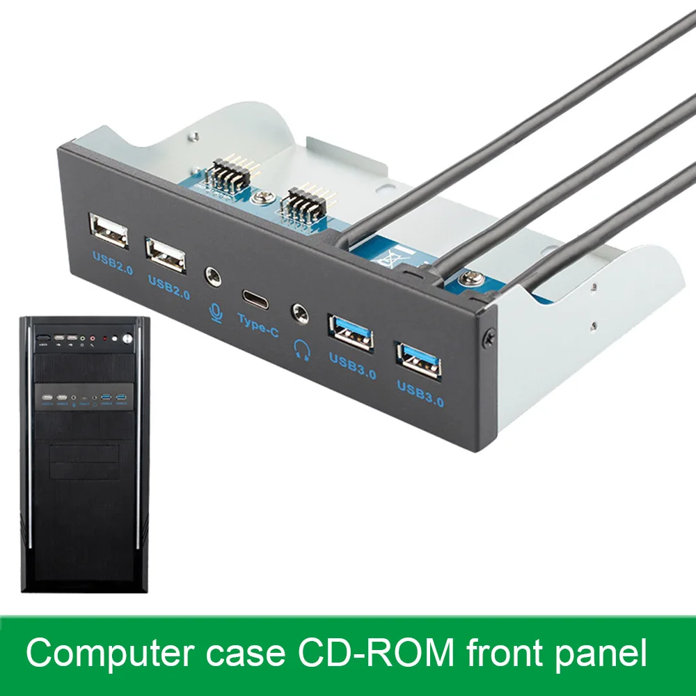 

USB 3.0 Front Panel Bay Audio Hub USB 3.1 USB-C Type C USB 3.0 to 2.5 SATA 3 Multiport Splitter w/ Internal Adapter