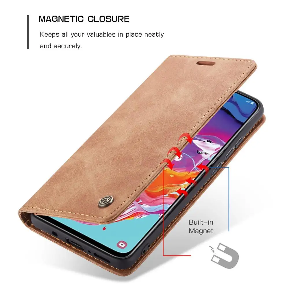 Магнитный кожаный чехол-книжка с бумажником чехол для samsung A50 A70 A60 A80 A90 A40 A30 A20 A10 M10