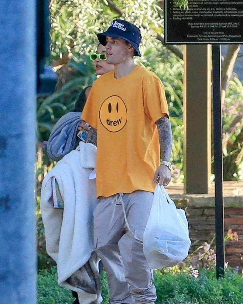 drew t shirt summer 100 cotton men o neck t shirt male womens tshirt short sleeve high quality tops house justin brand smiley free global shipping