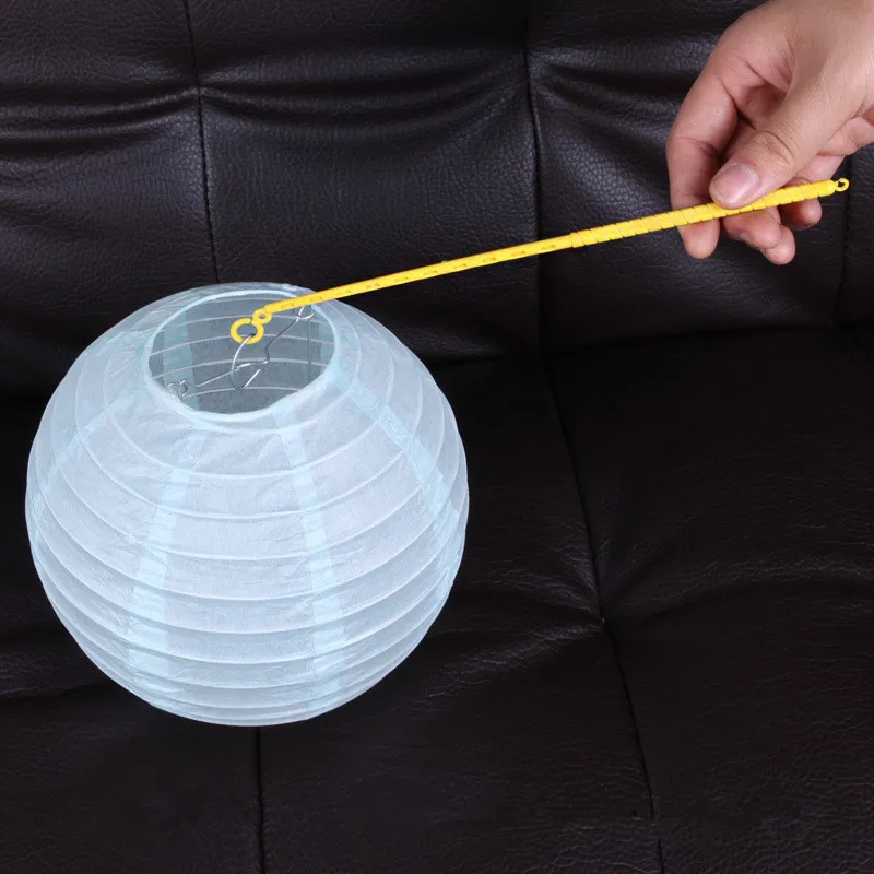 

10 pcs 24cm Solid Portable Pole Handle Lifter Balloon Lantern Accessories Holiday Party Decoration Supplies