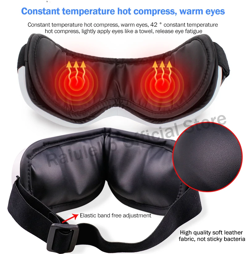 Electric Vibration Bluetooth Eye Massager Care Device Wrinkle Fatigue Relieve Massage Hot Compress Therapy Glasses |