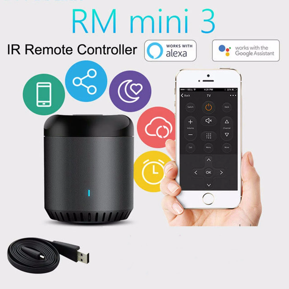 Broadlink RM Mini 3 WiFi + 4G ИК пульт дистанционного управления с Alexa Google Assistant IFTTT умный дом