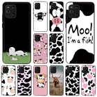 Мягкая Черная флейта для OPPO A95 K9 A74 A94 A93 A55 A7 A53 A52 A9 Ace F11 Reno 6 4 3 Pro Find X2 простой белый черный коровья Обложка