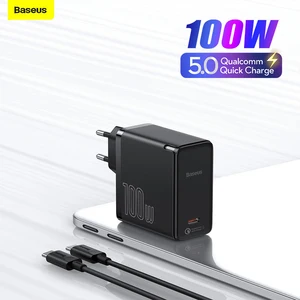 baseus gan2 eu 100w type c laptops tablet charger qc 5 qc 4 0 pd 3 0 gan fast charger for apple book pro lenovo dell huawei free global shipping