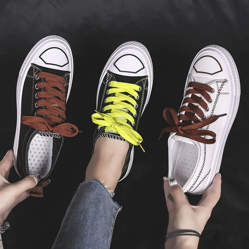 Женские туфли с вулканизированной подошвой модные удобные холщовые в стиле