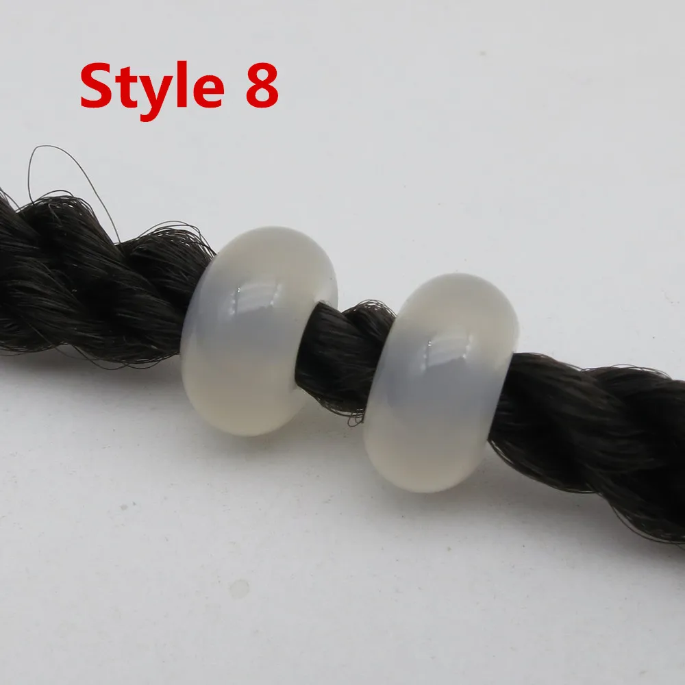 2pcs Style 8 2 шт./упак. из натурального камня разных 11 видов стилей, подвязанные лентой, с объемной волной, дредлоки, для увеличения объема, бусины кольца трубки для ювелирных изделий, дредлоки, для увеличения объема, аксессуары - Цвет: 2pcs Style 8