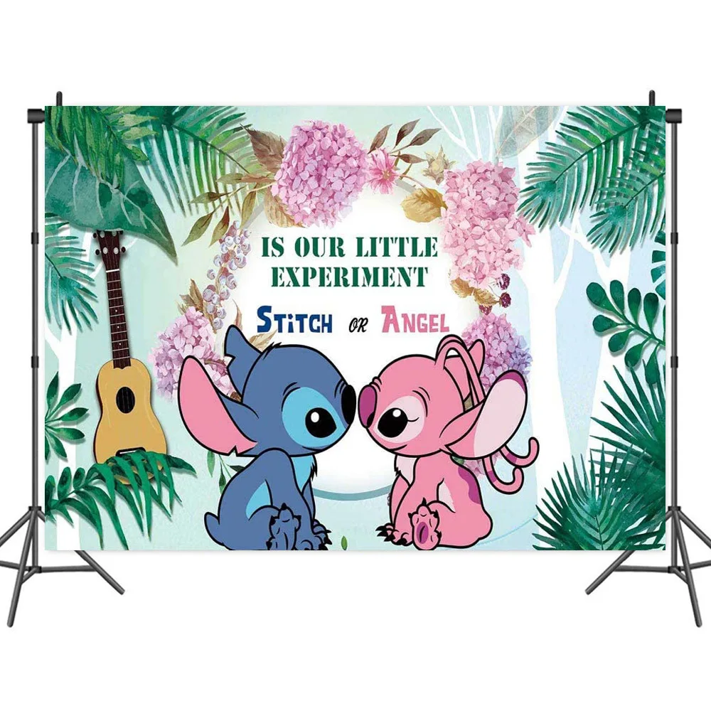 

Our Little Newborn Baby Shower Photography Background Stitch Or Angel Tropical Leaves Kids Birthday Photo Backdrop