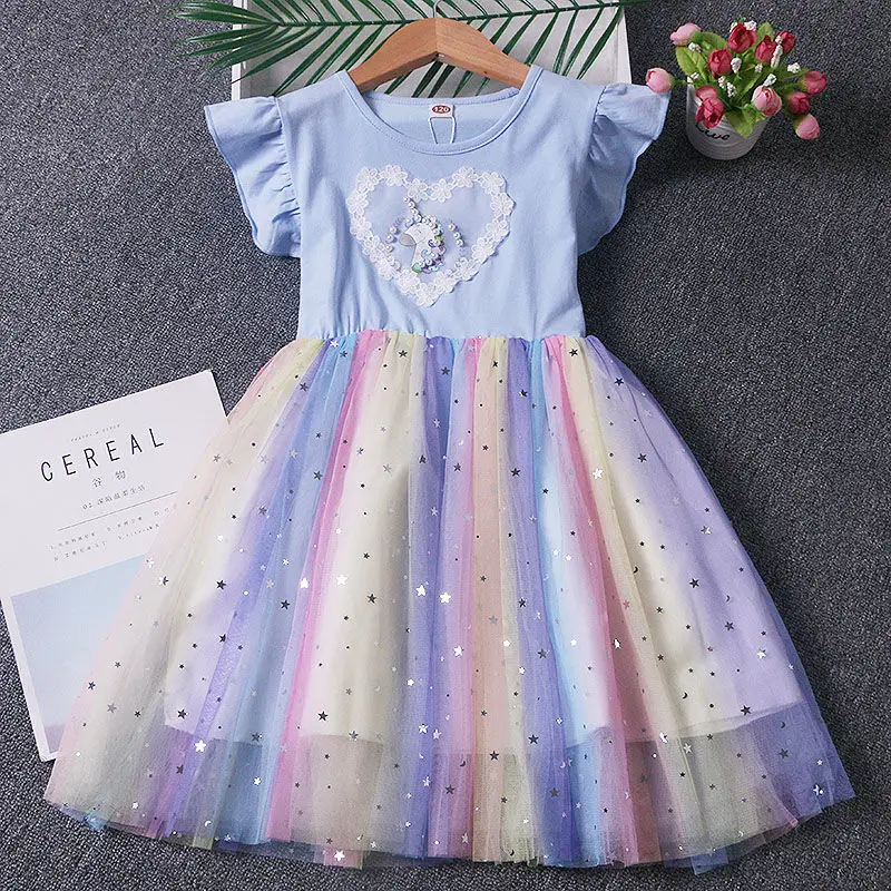 

2021 New Summer Girl Dress Children Fashion Princess Dress Baby Little Girl Summer Short-sleeved Dress