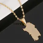 Модное ожерелье из нержавеющей стали с картой Сардинии золотого цвета, цепочка с картой Сардинии, ювелирные изделия