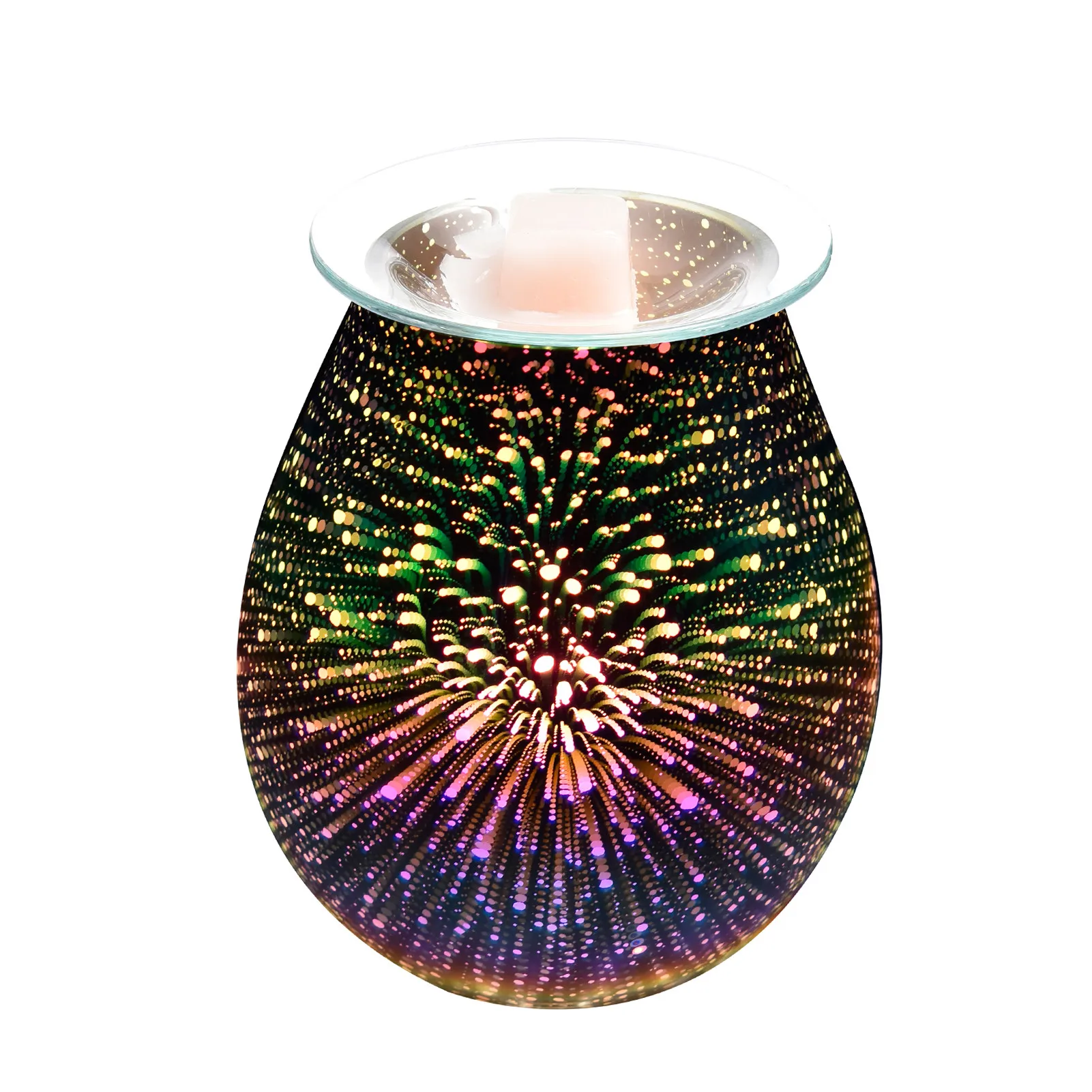 

3D Glass Aroma Electric Wax Melt Burner Scent Aroma Fragrance Lamp Night Light Glass Electric Aroma Diffuser Fres