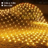 led net mesh string lights outdoor party fairy garland lighting stings for garden park christmas holiday decoration night light