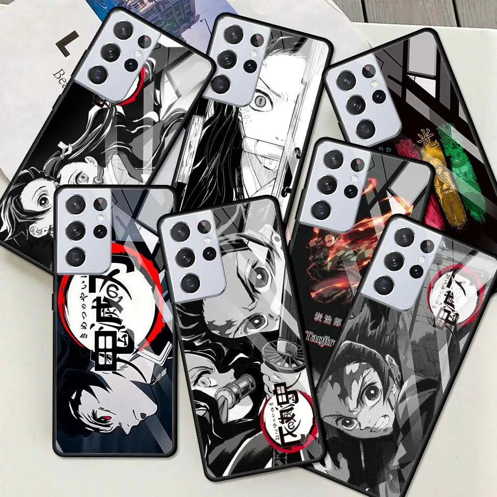 

Demon Slayer Cute Anime Case For Samsung Galaxy S20 FE S21 S10 S9 S8 Plus Note 20 Ultra 10 Lite 9 Tempered Glass Phone Cover
