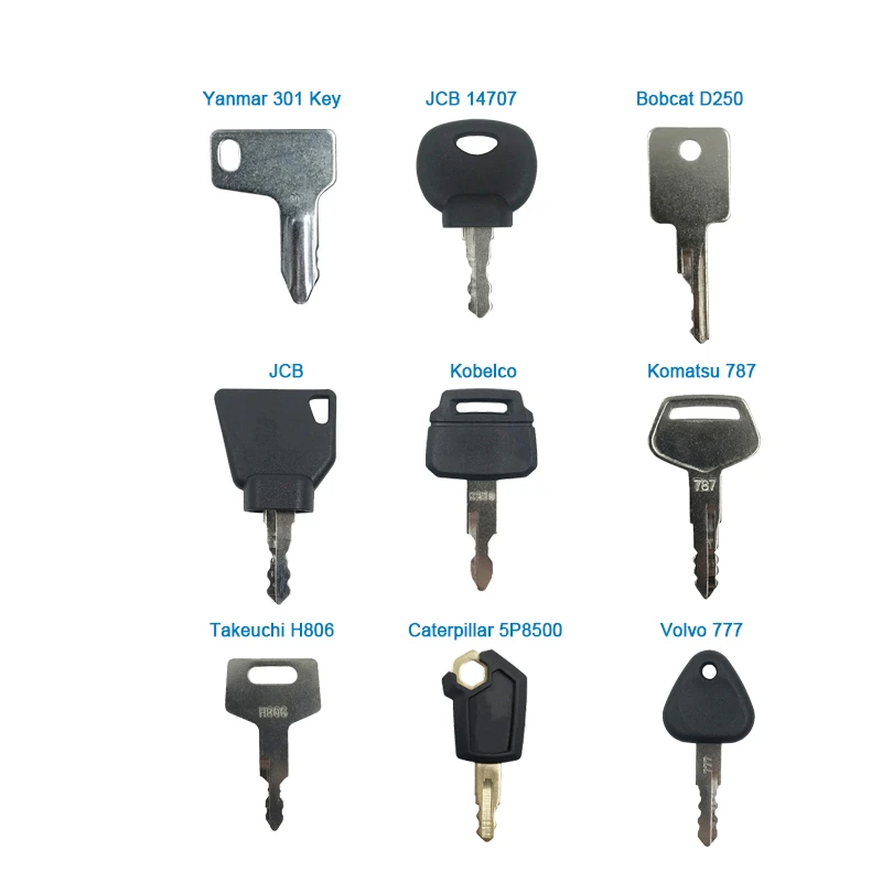 Набор пусковых ключей зажигания для экскаватора комплект из 9 предметов