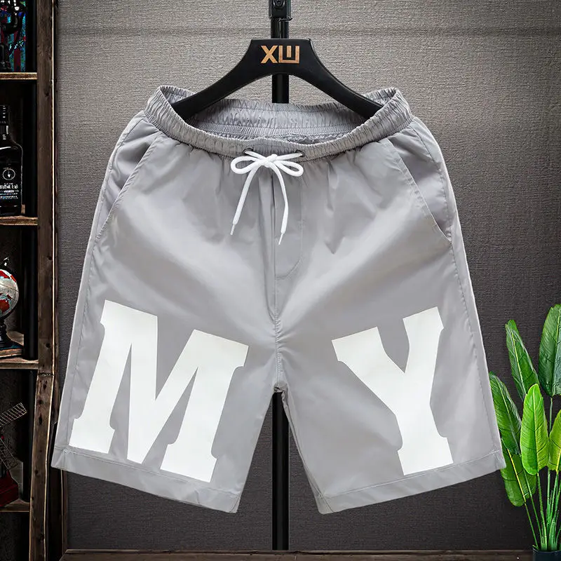 2021 Summer Men's New Shorts Quick Drying Personality Trend Harbor Style Beach Pants Casual Loose Capris